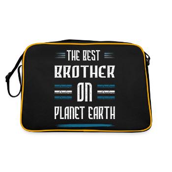 Bester Bruder Spruch - Retro Tasche - Schwarz/Gold - Hinten