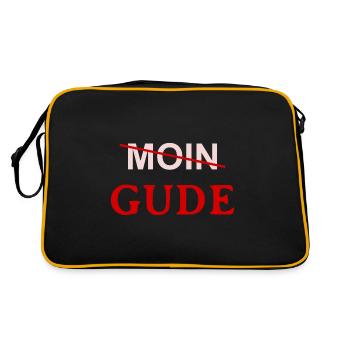 Moin Gude - Retro Tasche - Schwarz/Gold - Hinten