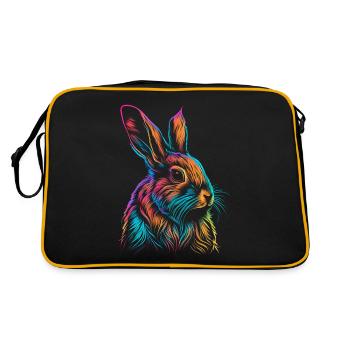 Cute Easter Bunny Watercolor - Retro Bag - black/gold - Back