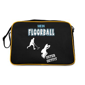 Floorball Oster Outfit Ostergeschenk Floorballer - Retro Tasche - Schwarz/Gold - Hinten