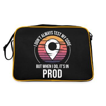 Developer Coder Programmer Prod Testing Humor - Retro Bag - black/gold - Back