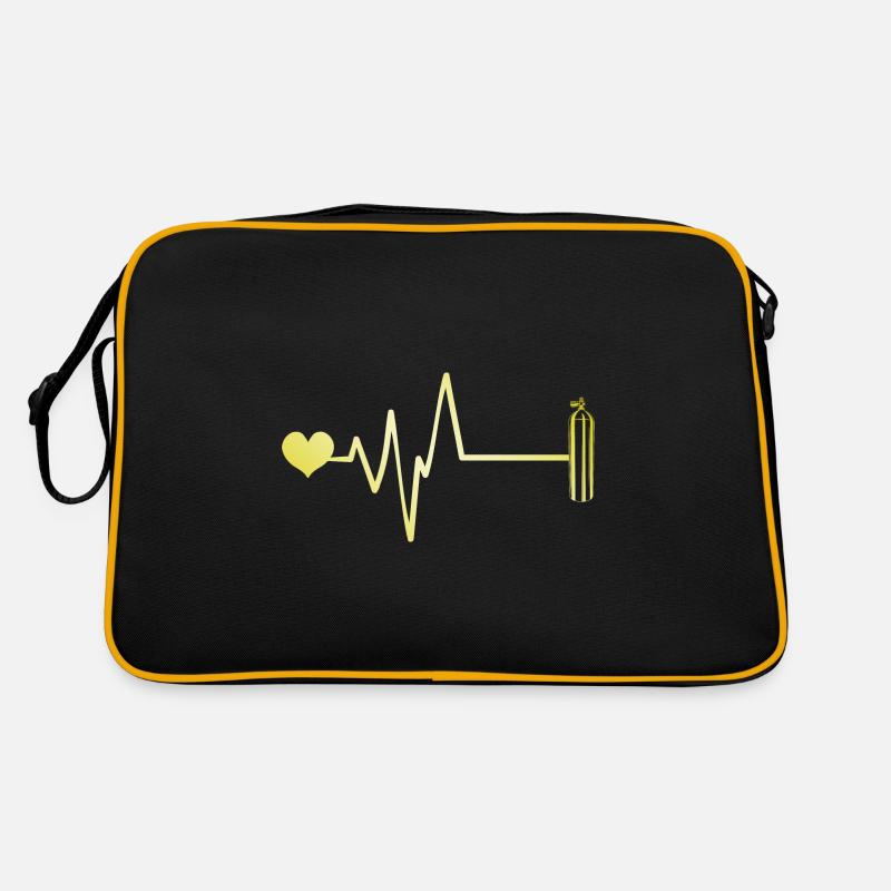 Sauerstoff Tauchen puls herz Retro Tasche