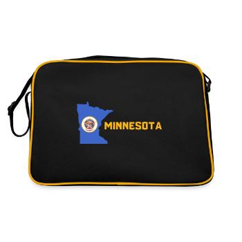 Flagge Minnesota Design für stolze Minnesotaner - Retro Tasche - Schwarz/Gold - Hinten