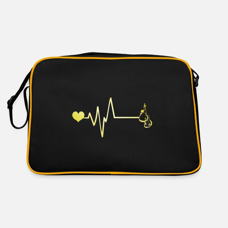 Boxen Boxhandschuhe Puls Liebe - Retro Tasche - Schwarz/Gold