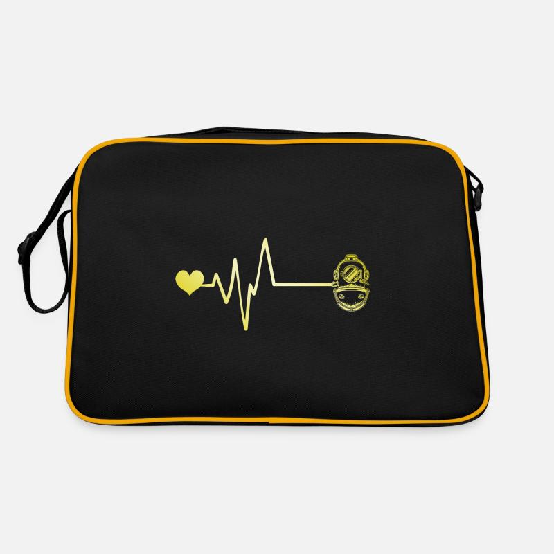 Tauchen Apnoe Herzschlag Retro Tasche