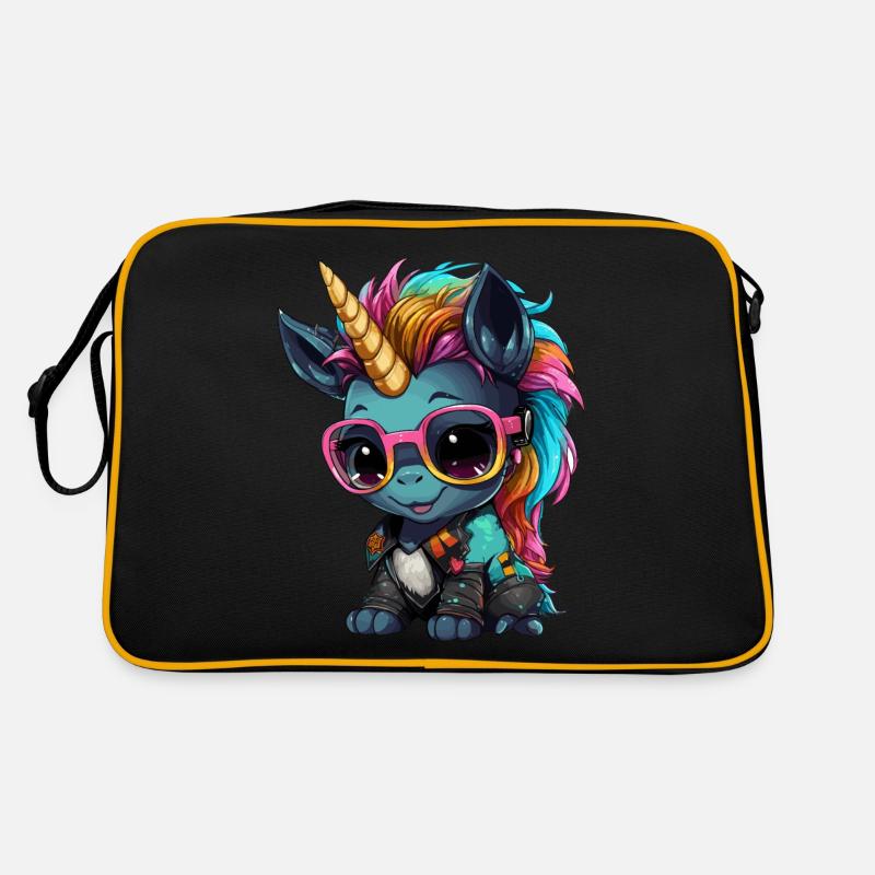 Punker Einhorn Design Retro Tasche