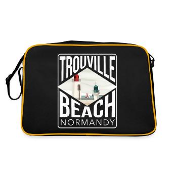 Trouville Beach Normandy - Retro Bag - black/gold - Back