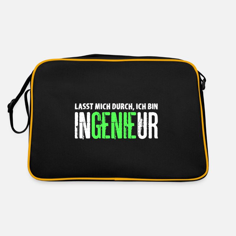 Lasst Mich Durch Ich Bin Ingenieur - Retro Tasche - Schwarz/Gold