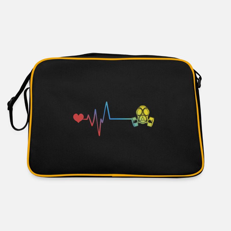 Gas Mask Pulse Heartbeat Retro Bag