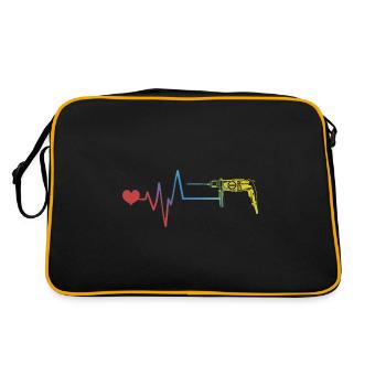Drill pulse heartbeat - Retro Bag - black/gold - Back