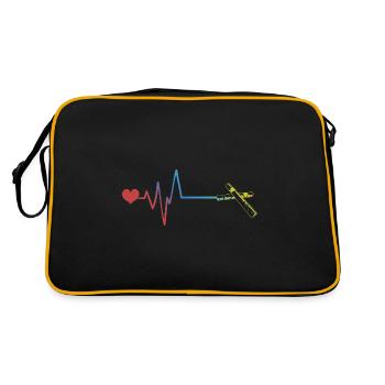 Zigarre Puls Herzschlag - Retro Tasche - Schwarz/Gold - Hinten