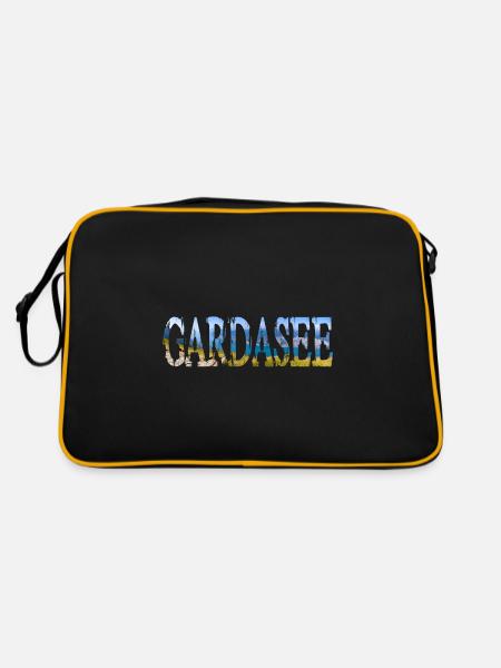 Lake Garda Italy - Retro Bag - black/gold - Back