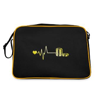 Poker jeton pouls coeur amour - Sac Retro - noir/or - Dos