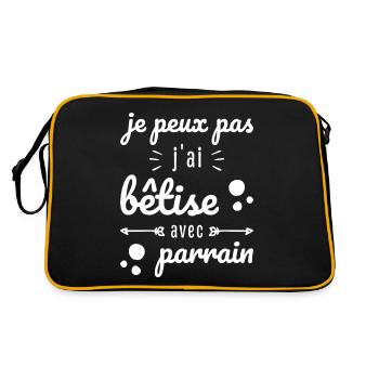 I Can't I Messed Up With Godfather Humor Gift - Retro Bag - black/gold - Back