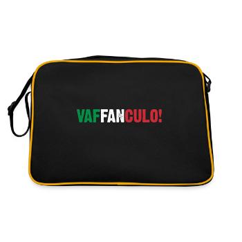 Italien Italiener Vaffanculo - Retro Tasche - Schwarz/Gold - Hinten