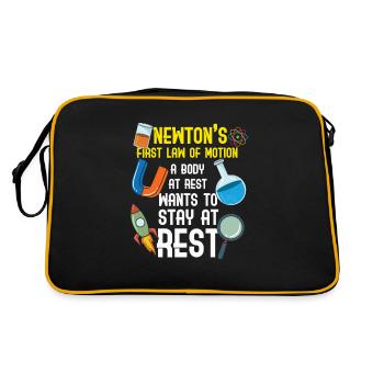 Physique - Première loi newtonienne - Sac Retro - noir/or - Dos
