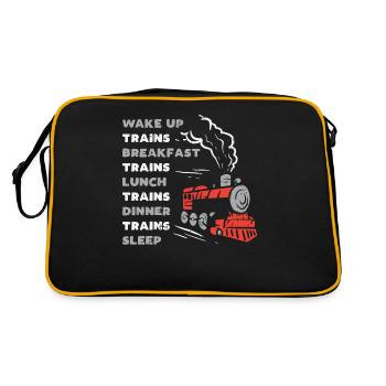 Trains Railroad - Conception amusante pour les cheminots - Sac Retro - noir/or - Dos