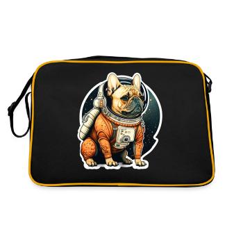 Français bouledogue dans l’espace, drôles de chiens! - Sac Retro - noir/or - Dos