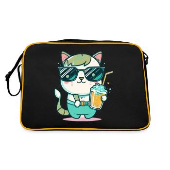 Tropical Cat: A Cat Lover's Dream - Retro Bag - black/gold - Back