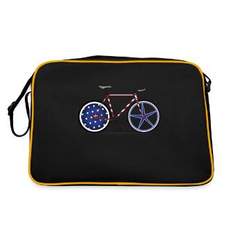 I love my BIKE - Retro Tasche - Schwarz/Gold - Hinten