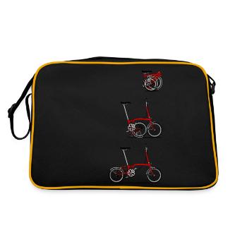 J'aime mon pliant Brompton vélo - Sac Retro - noir/or - Dos