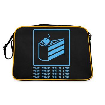 THE CAKE IS A LIE - Retro Bag - black/gold - Back