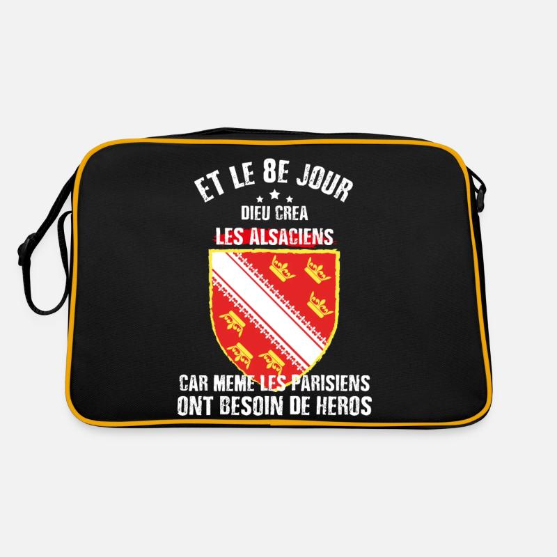 le 8e jour les alsaciens - Sac Retro - noir/or