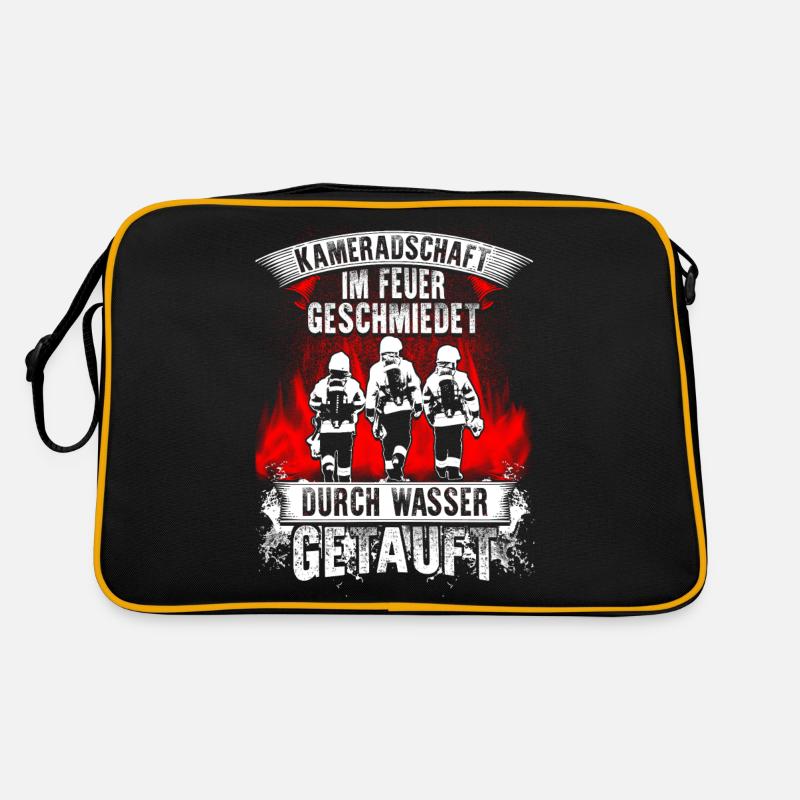 Feuerwehr - Kameradschaft - Retro Tasche - Schwarz/Gold