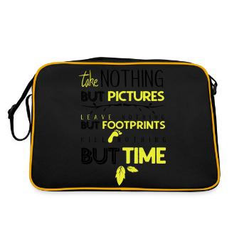 Leave nothing but footprints - Retro Tasche - Schwarz/Gold - Hinten