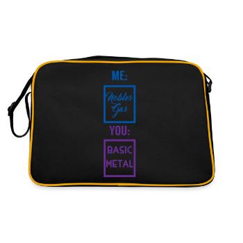Tableau périodique: Me - gaz Nobles. Vous - Métal de base - Sac Retro - noir/or - Dos