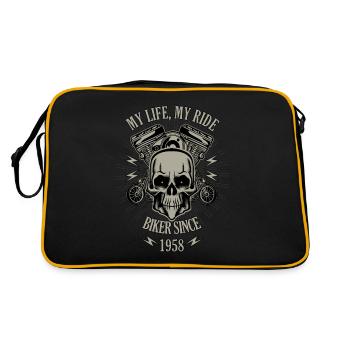 Cadeau pour Biker - construit en 1958 - Sac Retro - noir/or - Dos