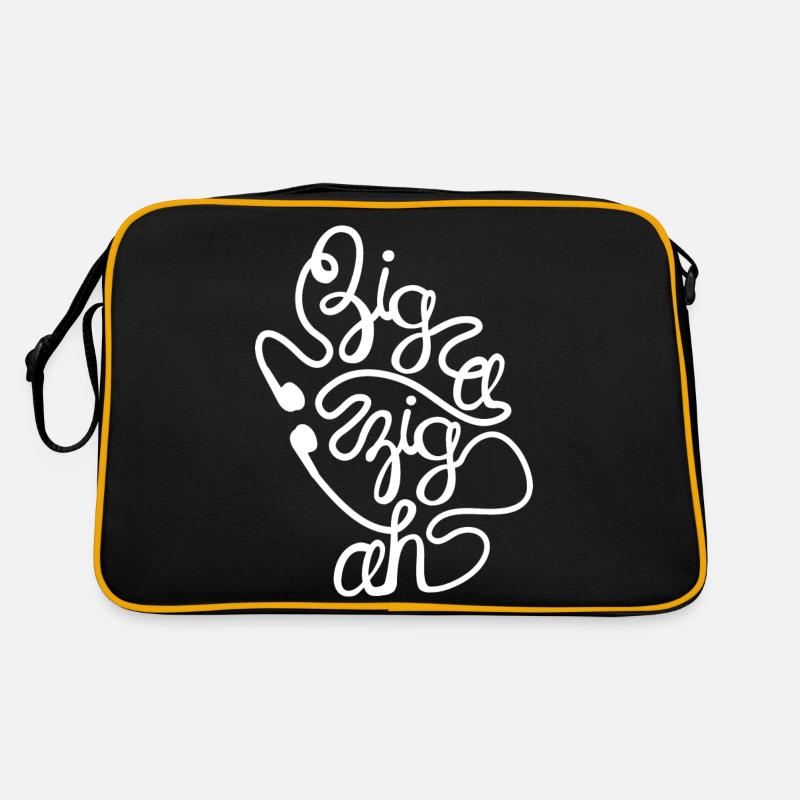 T-shirt bicolore "Zig a zig ah" - Sac Retro - noir/or