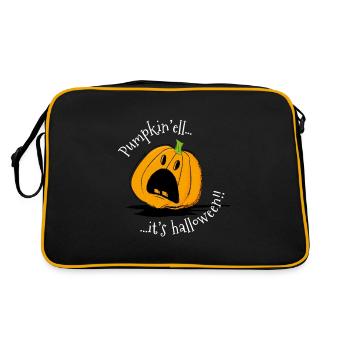 Pumkin'ell it's Halloween! - Retro Bag - black/gold - Back