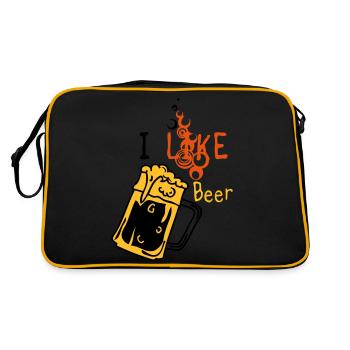 Ich mag Bier 5 - Retro Tasche - Schwarz/Gold - Hinten