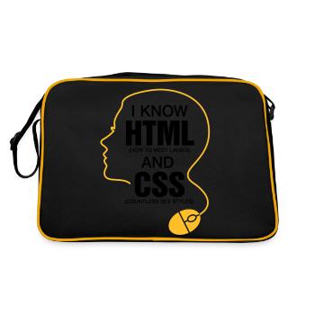 I know how to meet girls! - Retro Bag - black/gold - Back