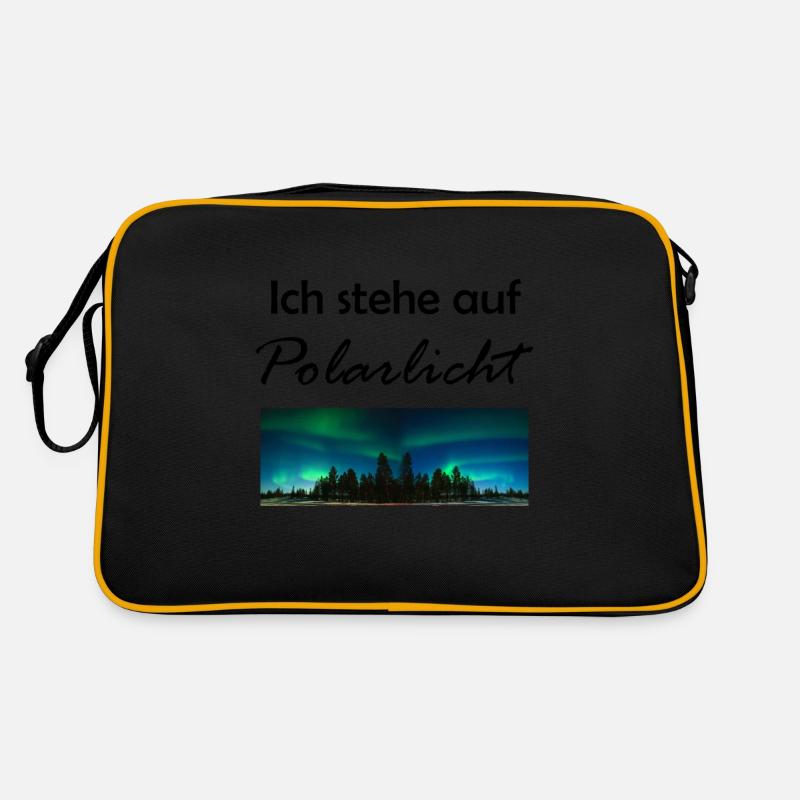 Polarlicht Geschenk Idee schwarz Retro Tasche