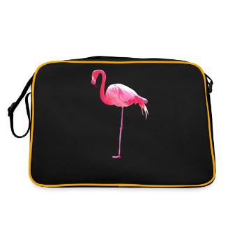 Pink Flamingo - Retro Tasche - Schwarz/Gold - Hinten