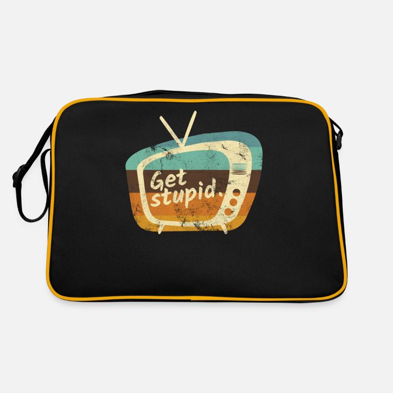 TV Television Makes Stupid Media Slogans Gift Retro Bag