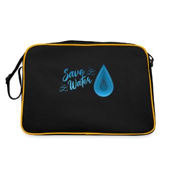 Save Water Environment Nature - Retro Bag - black/gold - Back
