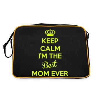 Keep calm i'm the best mom ever - Sac Retro - noir/or - Dos