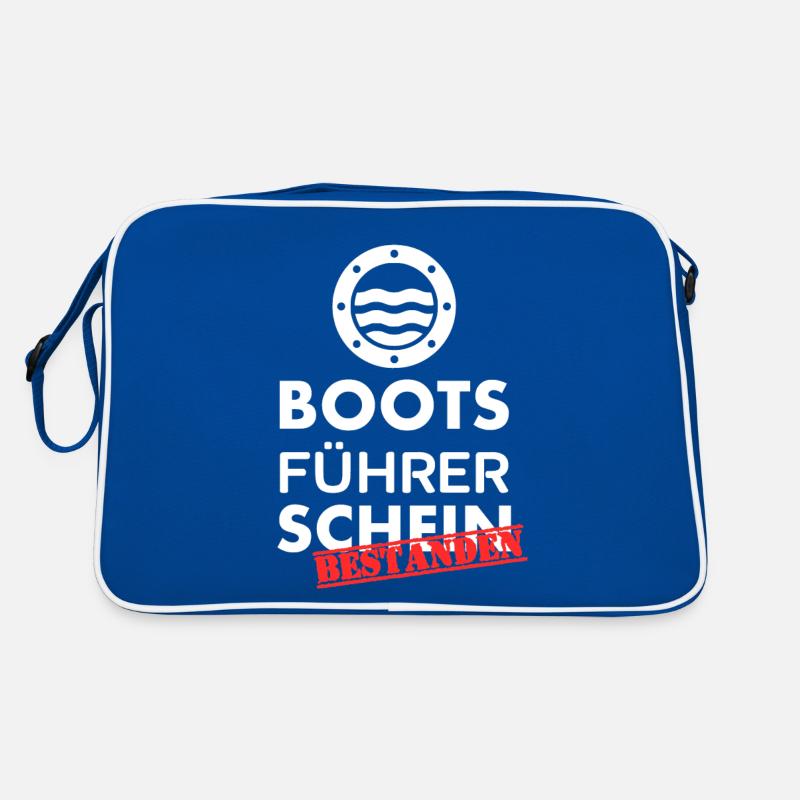 Bootsführerschein bestanden Boot Meer Motorboot Retro Tasche