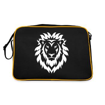 Lion tête crinière logo - Sac Retro - noir/or - Dos