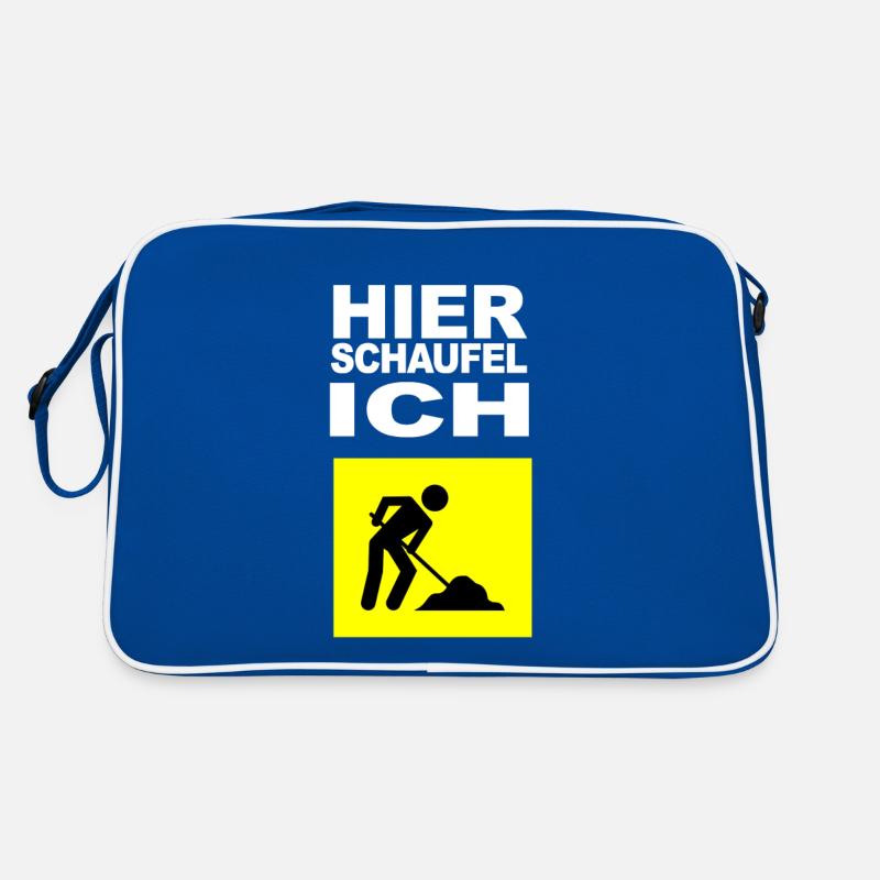 Bauarbeiter Design mit Spruch Retro Tasche
