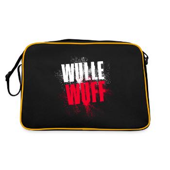Wulle Wuff Hund Wau Wau bellen - Retro Tasche - Schwarz/Gold - Hinten