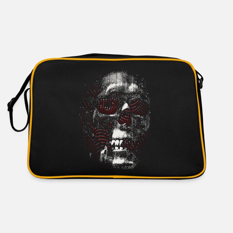 Totenschädel - Retro Tasche - Schwarz/Gold