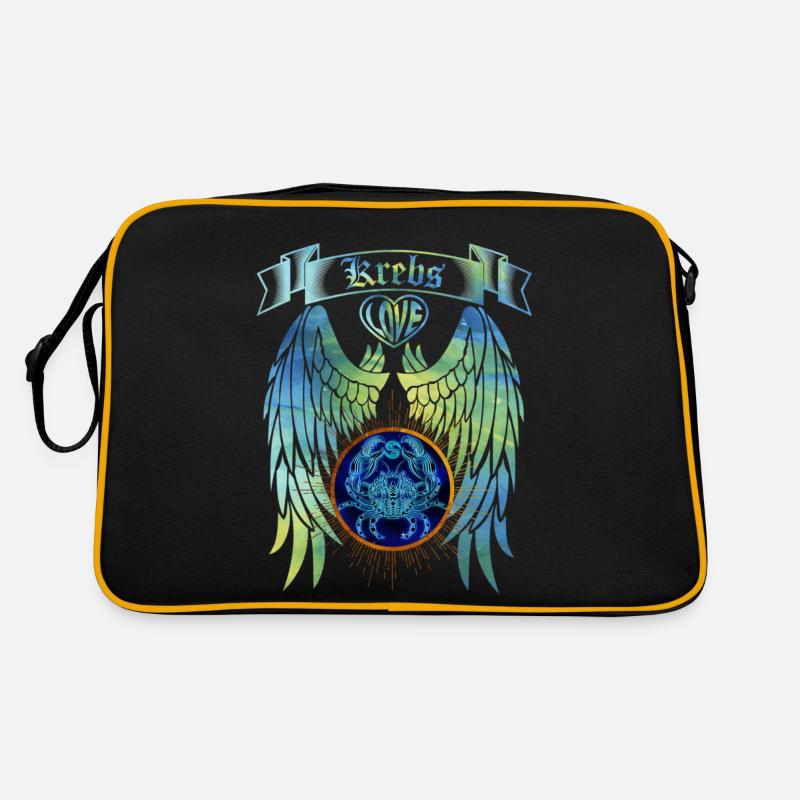Sternzeichen Krebs - Retro Tasche - Schwarz/Gold