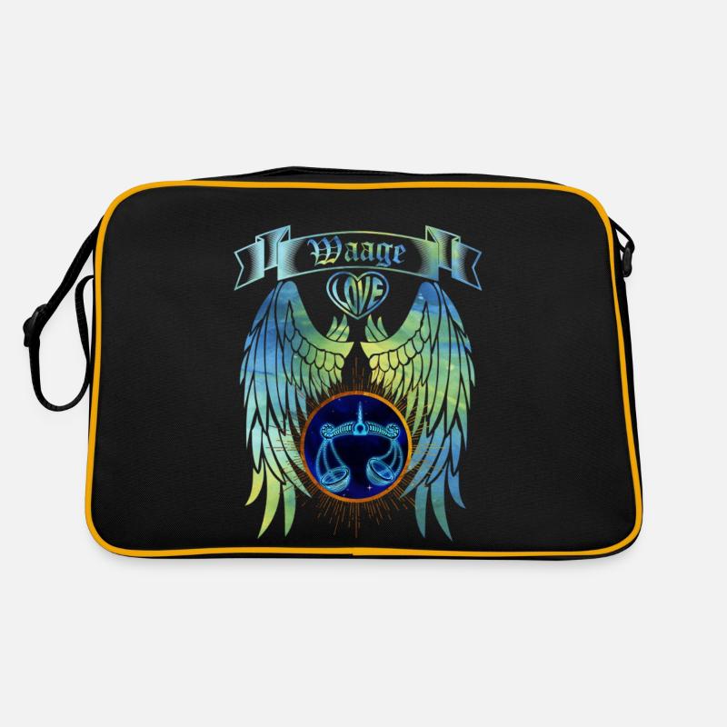 Sternzeichen Waage - Retro Tasche - Schwarz/Gold