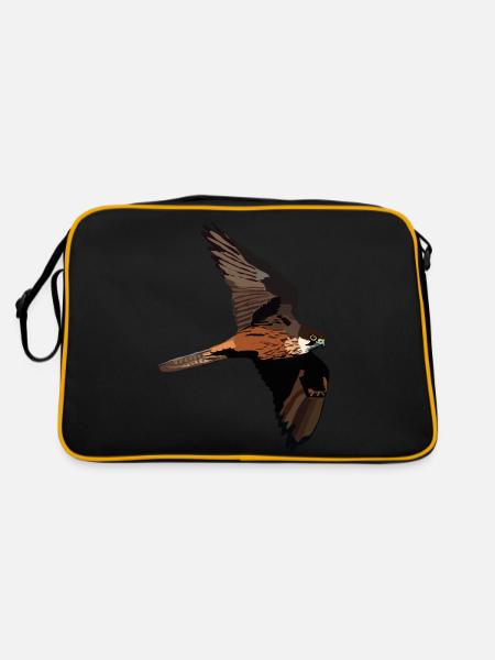 Eleonorenfalke - Retro Tasche - Schwarz/Gold - Hinten