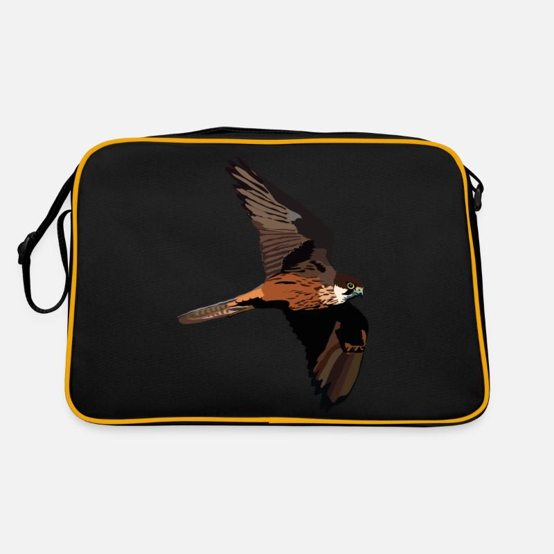 Eleonorenfalke - Retro Tasche - Schwarz/Gold