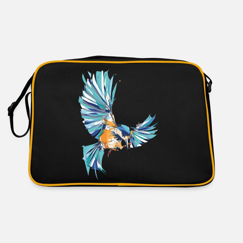 Eisvogel - Retro Tasche - Schwarz/Gold